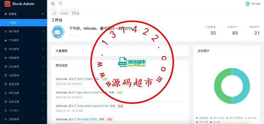 印度股票新版UI演示 功能：涨停板，大宗交易，指数交易，期货交易，新股申购，余额宝，贷款功能， 注：支持对接任何国际股票，可做多国语言多国运营 前端vue 后端java插图3