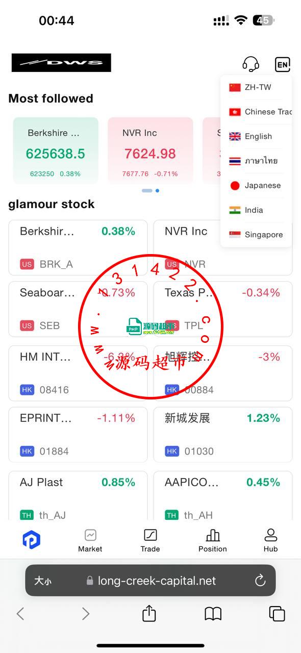 海外多语言股票，前端vue，后端Java，全开源可二开插图