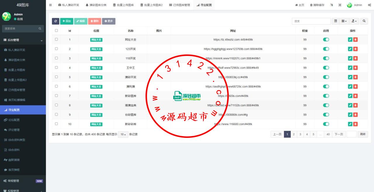 49图库，前端vue打过包的，后端fastadmin原生插图8